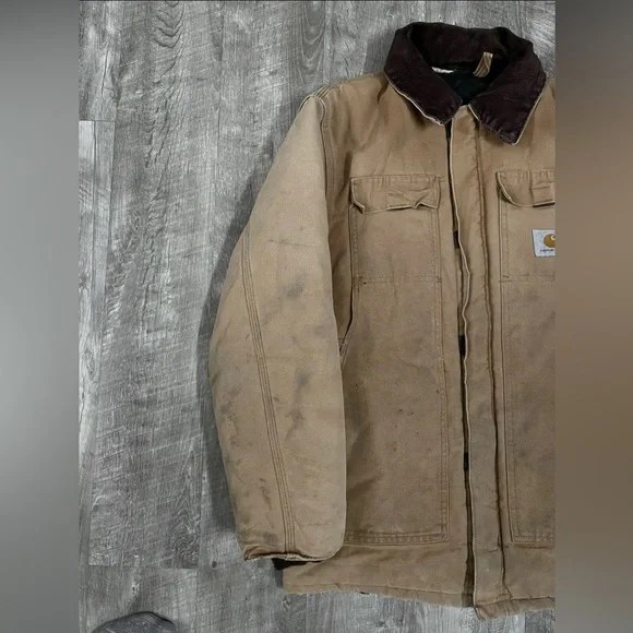 80's Vintage Carhartt Arctic ChoreJacket C0186 Quilt Lined Distressed Medium
